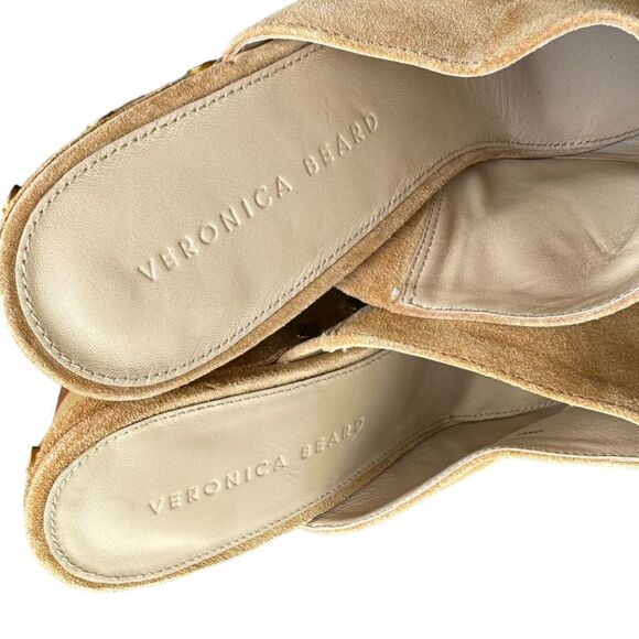 Veronica Beard Grita Suede Clogs in tan 10 - Picture 6 of 6